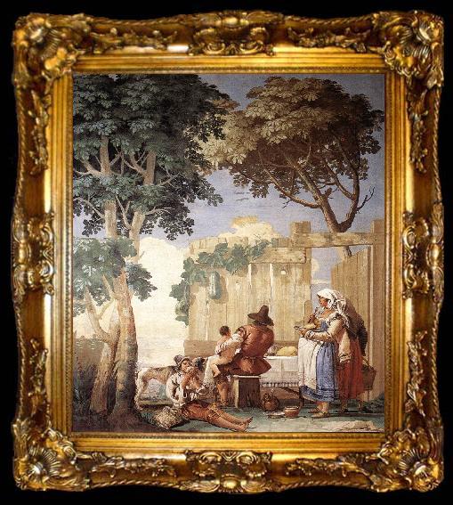 framed  TIEPOLO, Giovanni Domenico Family Meal  kjh, ta009-2